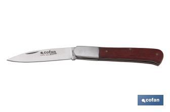 Drop point blade pocket knife | Blade size: 8cm| Brown | Stainless-steel blade - Cofan