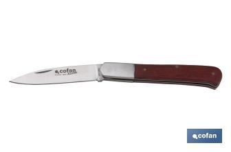 Canif de Berger | Dimension de la Lame 8 cm | Couleur Marron | Lame en Acier Inox - Cofan