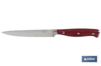Couteau à Légumes avec Forgeage Français | En Couleur Rouge | Dimension de la lame de 13 cm - Cofan