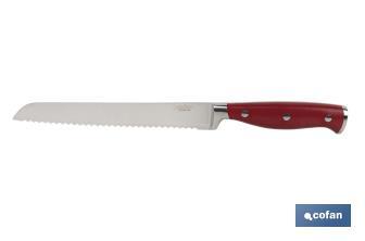 Cuchillo Panero con forjado francés | En Color Rojo | Medida de la hoja de 21 cm - Cofan