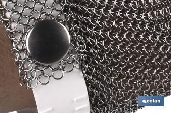 Gant anti-coupure | Maille Fabriquée en Acier Inox. | Gant en métal pour Travailler en Sécurité | Taille M, L et XL - Cofan