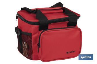 Glacière portable pour aliments | Sac isotherme | Sangle réglable | Couleur : rouge | Dimensions : 23 x 17 x 18 cm - Cofan