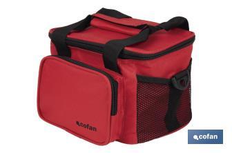 Glacière portable pour aliments | Sac isotherme | Sangle réglable | Couleur : rouge | Dimensions : 23 x 17 x 18 cm - Cofan