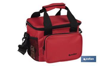Glacière portable pour aliments | Sac isotherme | Sangle réglable | Couleur : rouge | Dimensions : 23 x 17 x 18 cm - Cofan