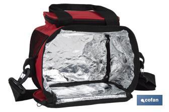 Glacière portable pour aliments | Sac isotherme | Sangle réglable | Couleur : rouge | Dimensions : 23 x 17 x 18 cm - Cofan