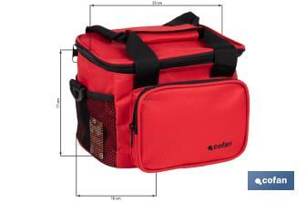 Glacière portable pour aliments | Sac isotherme | Sangle réglable | Couleur : rouge | Dimensions : 23 x 17 x 18 cm - Cofan
