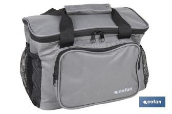 Glacière portable pour aliments | Sac isotherme | Sangle réglable | Couleur : gris foncé | Dimensions : 33,5 x 24 x 26 cm - Cofan