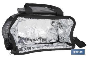 Glacière portable pour aliments | Sac isotherme | Sangle réglable | Couleur : gris foncé | Dimensions : 33,5 x 24 x 26 cm - Cofan