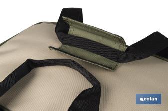 Bolsa térmica | Nevera portátil para alimentos | Correa ajustable | Adecuada para pícnic, playa, oficina, viaje | Color: verde y beige | Medidas: 35 x 25 x 27,5 cm - Cofan