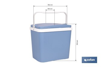 Nevera rígida de 24 litros | Color: azul claro | Material: polipropileno - Cofan