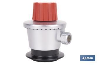 Regulador de gas butano/propano | Mando ajustable | Rosca izquierda 21,8 mm | Adecuado para sopletes y soldadores - Cofan