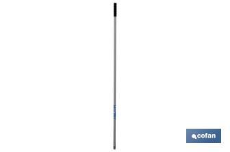 Manico ottagonale verniciato per moci e scope | Manico universale grigio e nero | Dimensioni: 1,40 m e 3,2 cm di diametro - Cofan