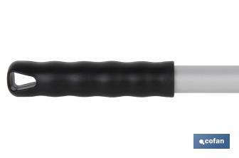 Manico ottagonale verniciato per moci e scope | Manico universale grigio e nero | Dimensioni: 1,40 m e 3,2 cm di diametro - Cofan