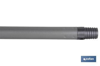 Manico ottagonale verniciato per moci e scope | Manico universale grigio e nero | Dimensioni: 1,40 m e 3,2 cm di diametro - Cofan
