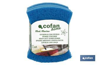 Pack of 3 Multi-Purpose Scrub Sponges - Cofan