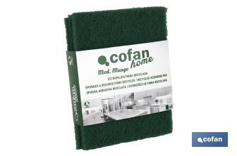 Pack of 4 green scouring pads - Cofan