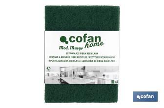 Pack of 4 green scouring pads - Cofan