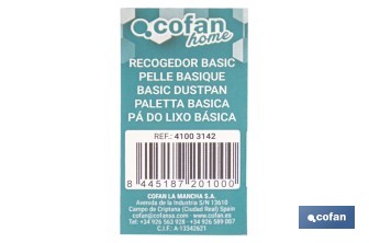 Recogedor básico con palo y sistema antivuelco | Fabricado en polipropileno 100% reciclado - Cofan
