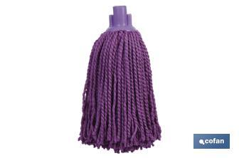 Mop with microfibre strands | Purple | Thickness: 160g | Maximum softness and absorption with quick drying - Cofan