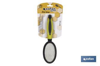 Pet comb | Double sided grooming brush | Green and black - Cofan