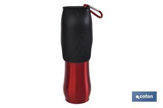 Borraccia portatile per cani | Capacità: 750 ml | Color ciliegia - Cofan