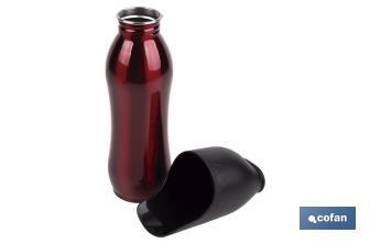 Bouteille portable pour chiens | Capacité pour 750 ml | Couleur Cerise - Cofan