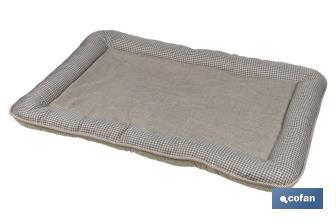 Cama Acolchada para Mascotas | Color Beige | Medidas: 86 x 57 x 7 cm - Cofan