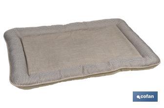 Padded pet bed | Beige | Size: 86 x 57 x 7cm - Cofan