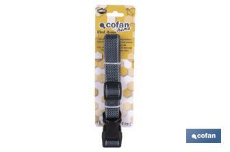 Reflective dog collar | Colour: grey | Available in various sizes - Cofan