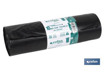 Black bin bags | Size: 115 x 160cm | 10 Pieces with a capacity of 240 litres - Cofan