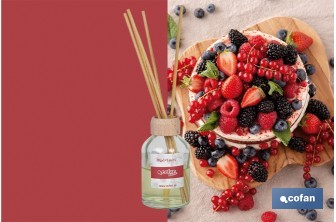 Diffuseur de parfum à bâtonnets | Arôme à fruits rouges | Diffuseur avec bâtonnets en rotin - Cofan