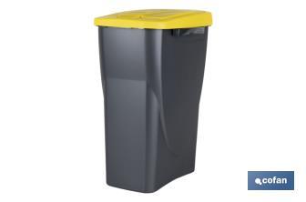 Poubelle jaune pour recycler du plastique et des emballages | Trois dimensions et capacités différentes - Cofan