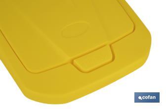 Yellow recycling bin | Suitable for recycling plastics and packaging materials | Available in three different capacities and sizes - Cofan