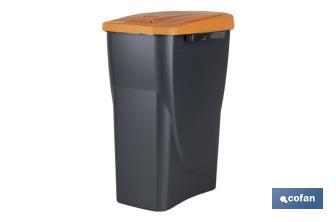 Cubo de basura naranja para reciclar residuos orgánicos | Tres medidas y capacidades diferentes - Cofan