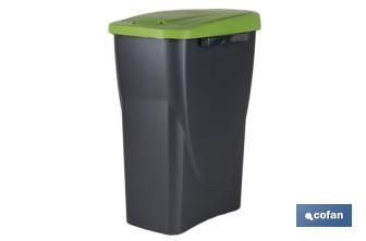 Poubelle verte pour recycler les matériaux en verre | Trois dimensions et capacités différentes - Cofan