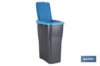 Caixote do lixo azul para reciclar materiais de papel e cartão | Três medidas e capacidades diferentes - Cofan