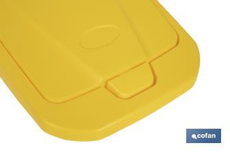 Yellow recycling bin | Suitable for recycling plastics and packaging materials | Available in three different capacities and sizes - Cofan