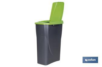 Caixote do lixo verde para reciclar resíduos orgânicos e | Três medidas e capacidades diferentes - Cofan