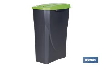 Caixote do lixo verde para reciclar resíduos orgânicos e | Três medidas e capacidades diferentes - Cofan