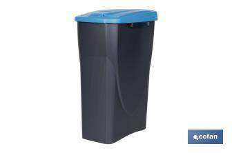 Caixote do lixo azul para reciclar materiais de papel e cartão | Três medidas e capacidades diferentes - Cofan