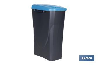 Blue recycling bin | Suitable for recycling paper and cardboard | Available in three different capacities and sizes - Cofan