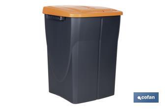 Orange recycling bin | Suitable for recycling organic waste | Available in three different capacities and sizes - Cofan