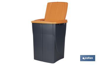 Orange recycling bin | Suitable for recycling organic waste | Available in three different capacities and sizes - Cofan