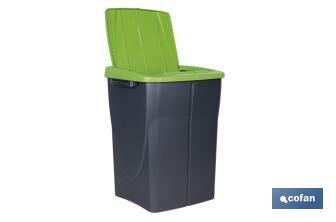 Cubo de basura verde para reciclar materiales de vidrio | Tres medidas y capacidades diferentes - Cofan