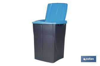 Blue recycling bin | Suitable for recycling paper and cardboard | Available in three different capacities and sizes - Cofan