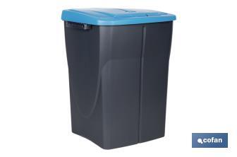 Poubelle bleue pour recycler les matériaux en papier et carton | Trois dimensions et capacités différentes - Cofan