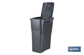 Grey recycling bin | Suitable for recycling organic waste | Available in three different capacities and sizes - Cofan