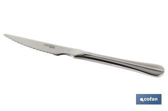 Cuchillo de Carne | Modelo Bolonia | Fabricado en Acero Inox. 18/00 | Envase blíster 2 o 12 unidades - Cofan