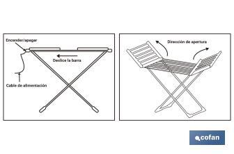 Electric extensible clothes airer 220W, Sahara Model - Cofan