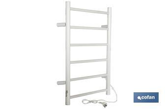 Heated Towel Rail | Gobí Model | Carbon steel | 80W | IP44 | Size: 68 x 53 x 10.5cm - Cofan